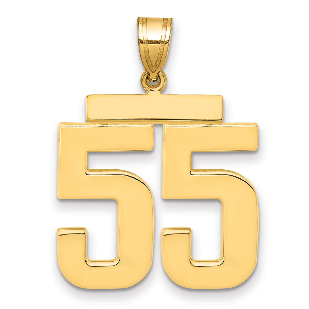 14k Large Polished Number 55 Charm