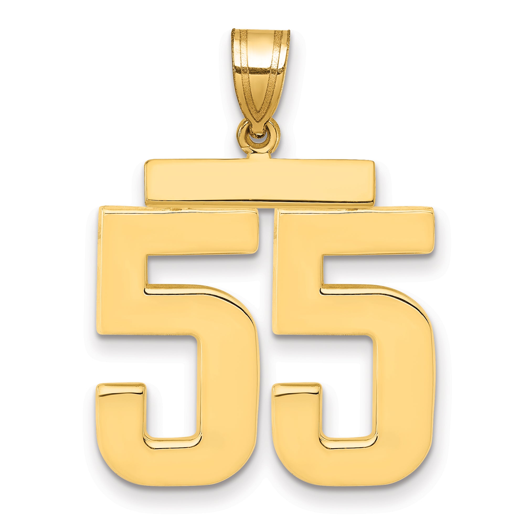 10K Yellow Gold Polished Large Number 55 Charm