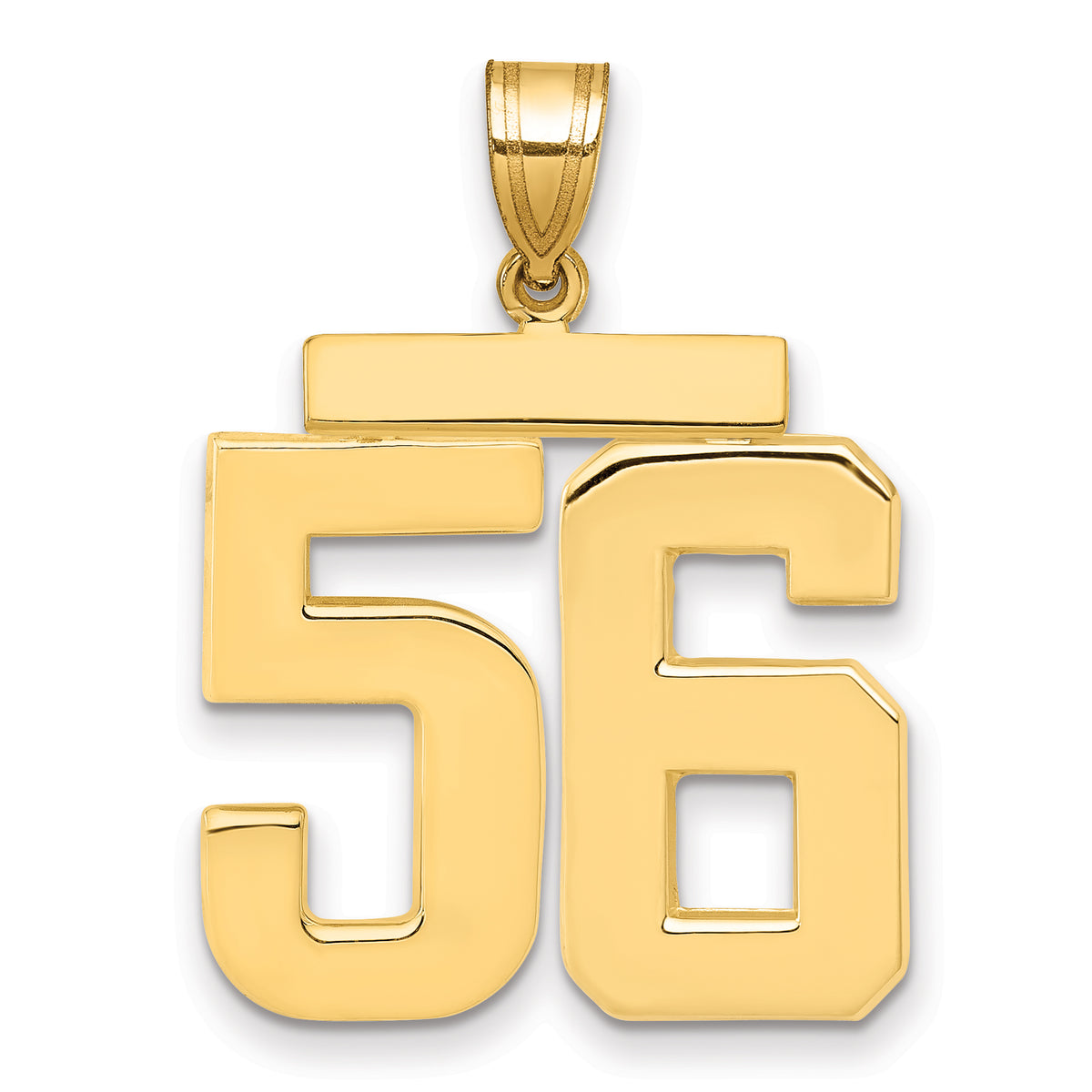10k Large Polished Number 56 Charm