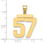 10K Yellow Gold Polished Large Number 57 Charm
