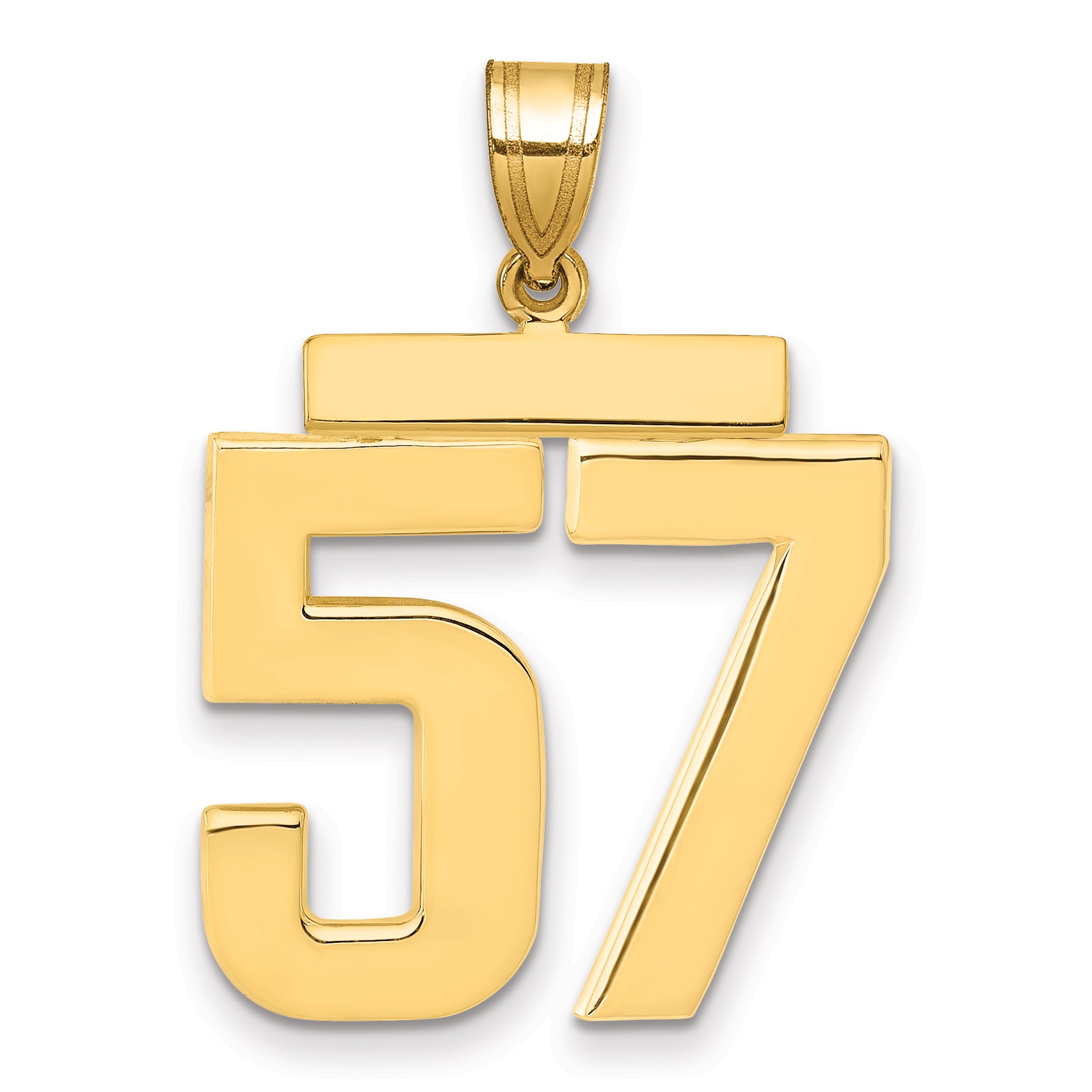 10k Large Polished Number 57 Charm