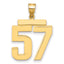 10K Yellow Gold Polished Large Number 57 Charm