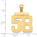 10K Yellow Gold Polished Large Number 58 Charm