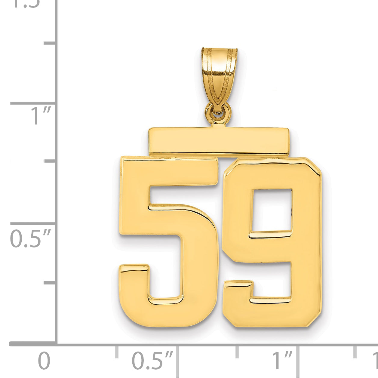 10k Large Polished Number 59 Charm