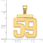 10K Yellow Gold Polished Large Number 59 Charm