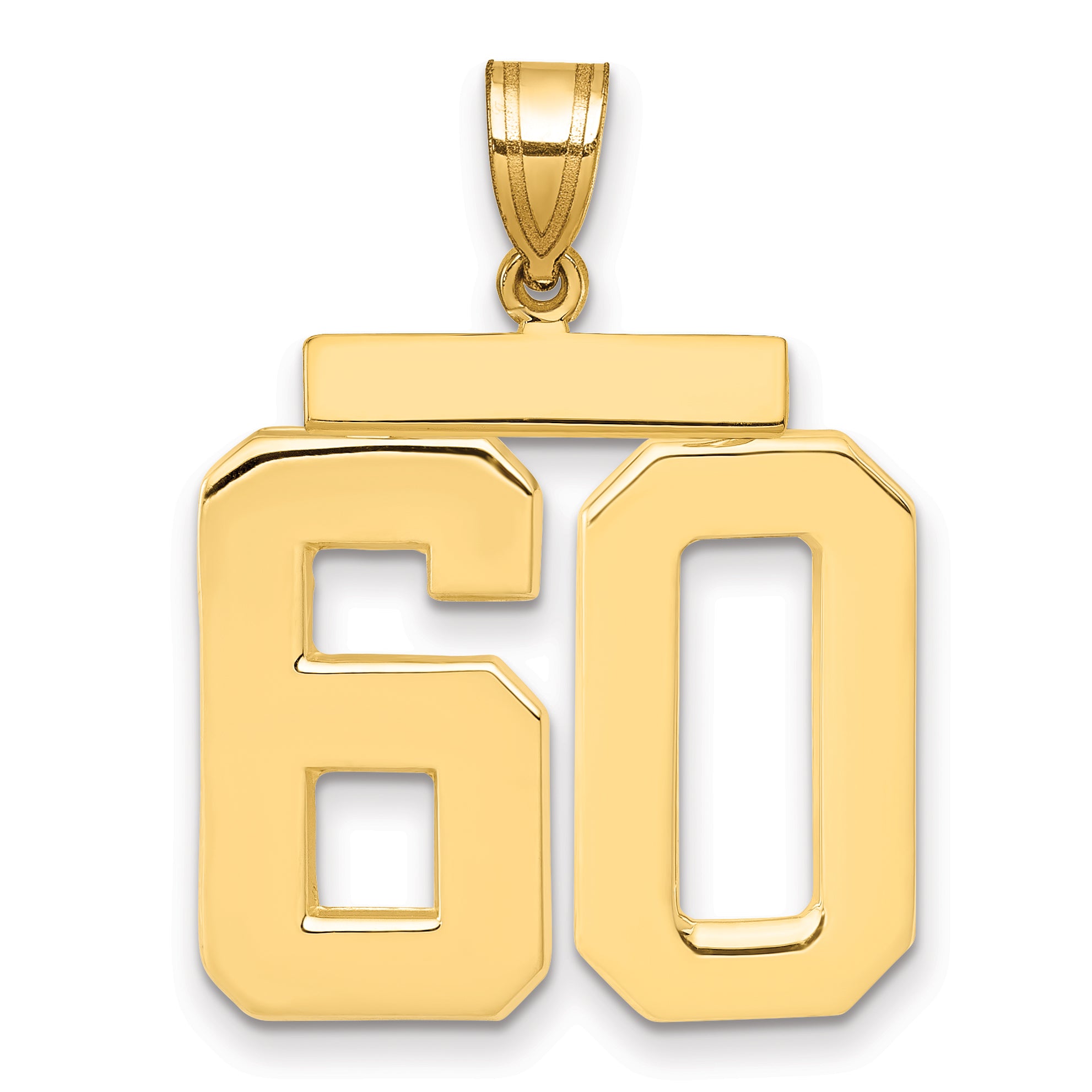 14k Large Polished Number 60 Charm Main image