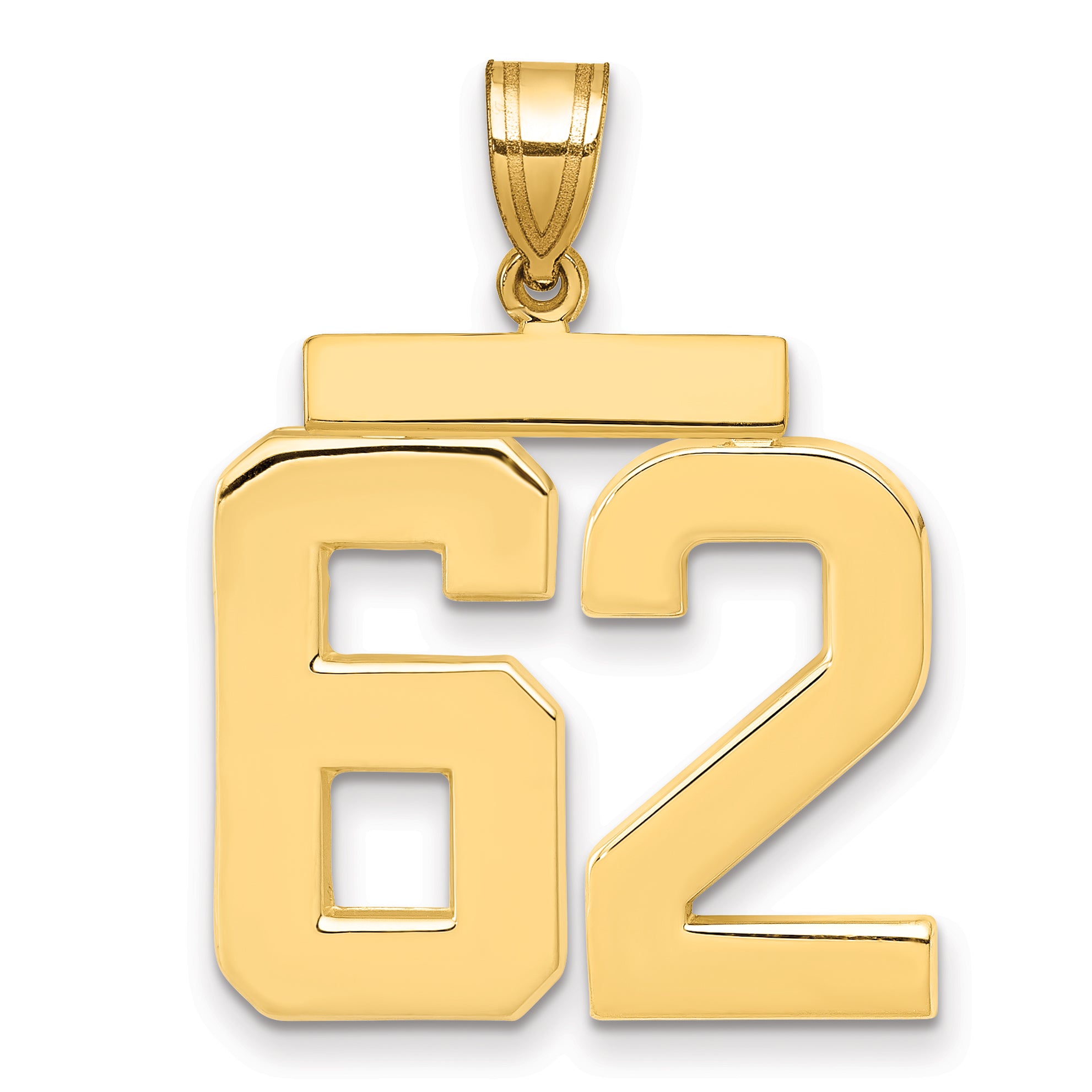 10K Yellow Gold Polished Large Number 62 Charm Main image
