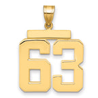 14k Large Polished Number 63 Charm