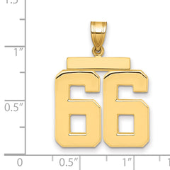 10k Large Polished Number 66 Charm