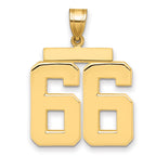 10K Yellow Gold Polished Large Number 66 Charm