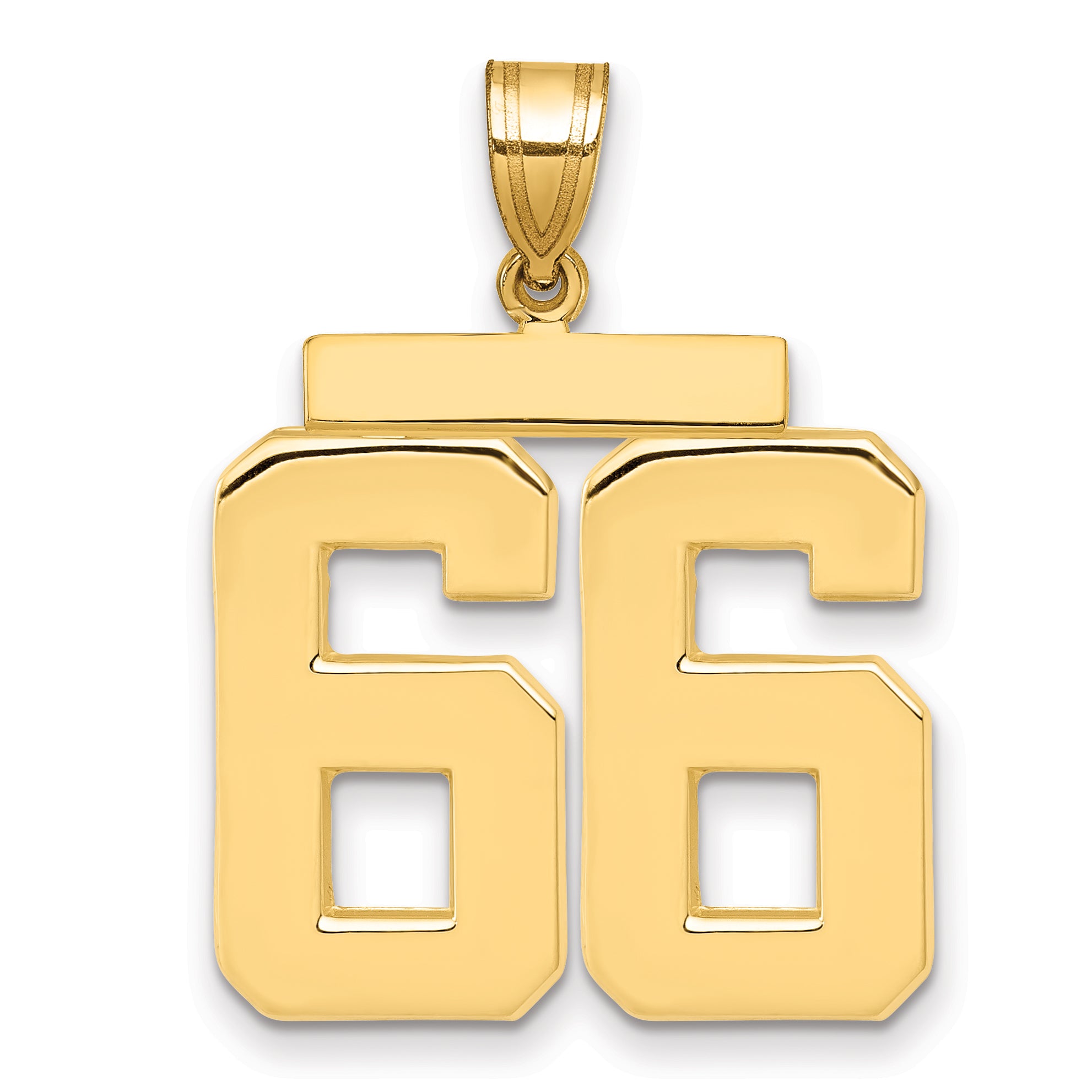 10K Yellow Gold Polished Large Number 66 Charm Main image