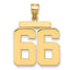 10K Yellow Gold Polished Large Number 66 Charm