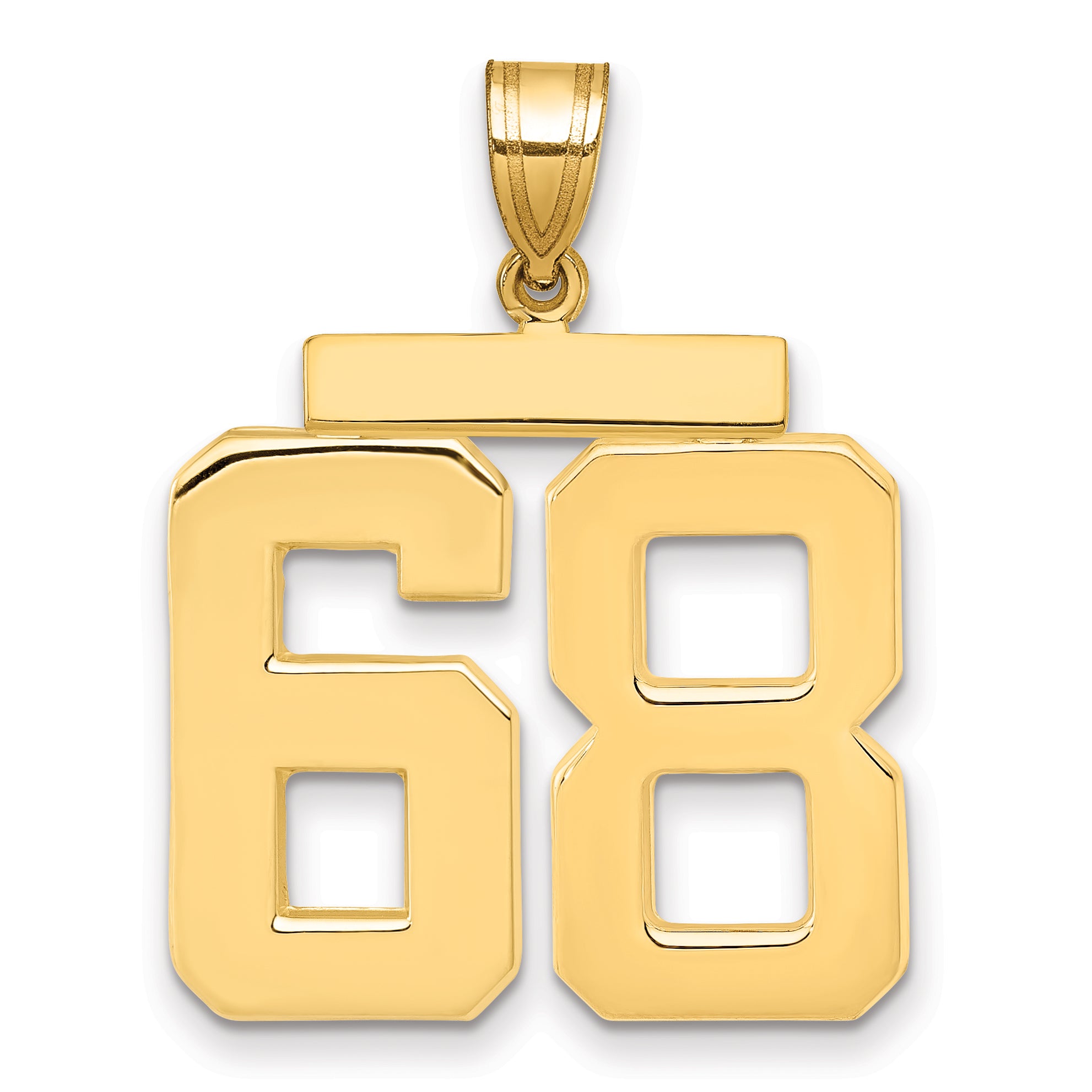 14k Large Polished Number 68 Charm Main image