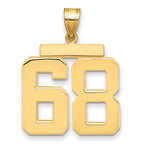 10K Yellow Gold Polished Large Number 68 Charm