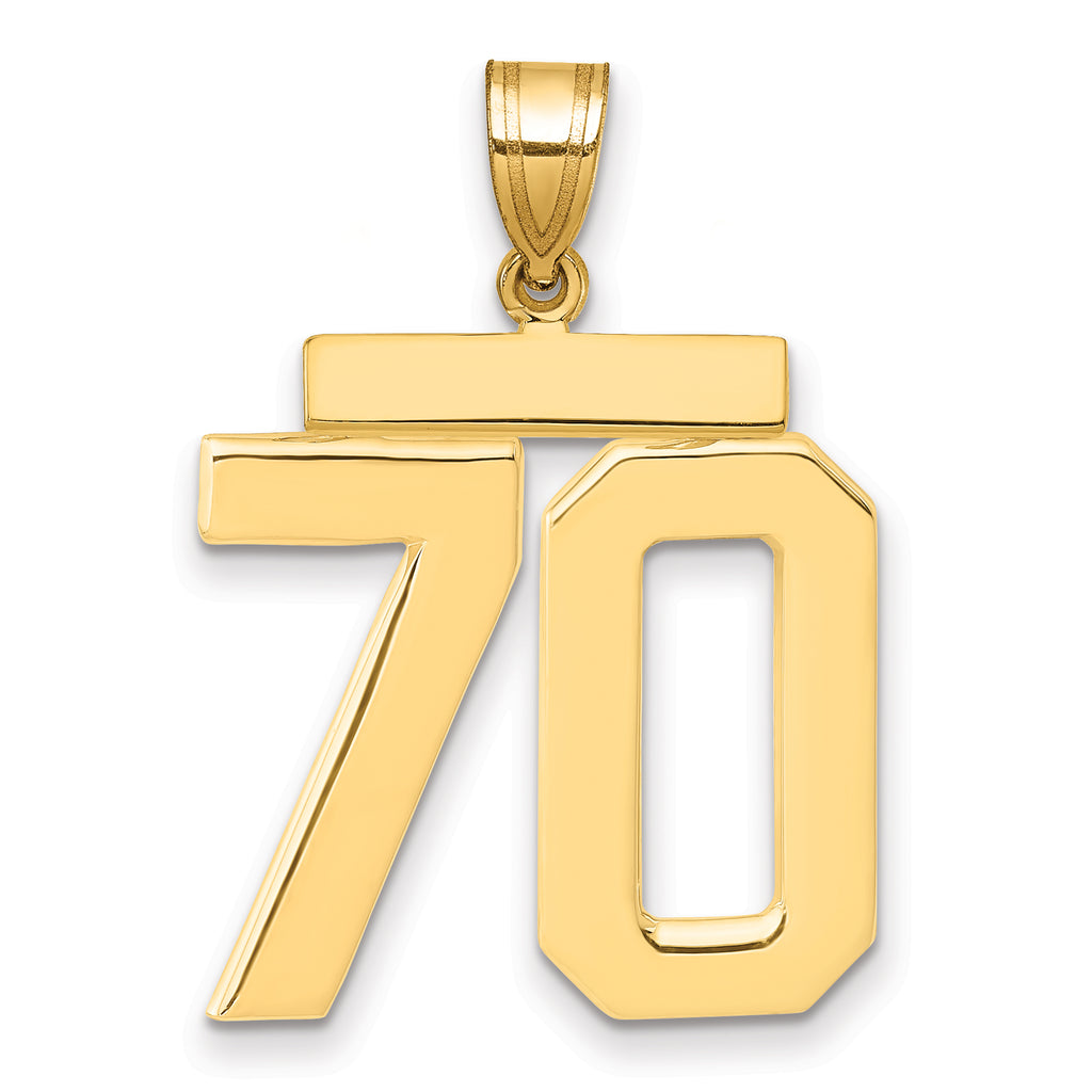 14k Large Polished Number 70 Charm