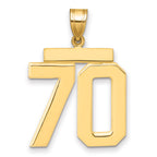 10K Yellow Gold Polished Large Number 70 Charm