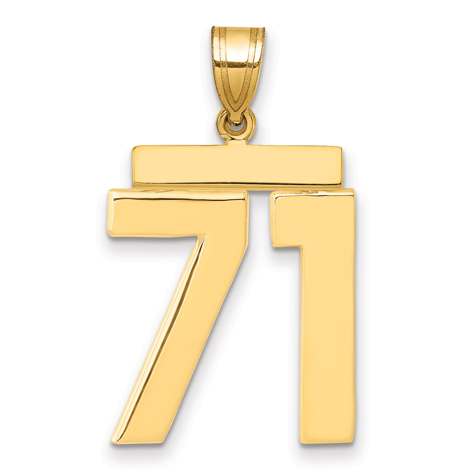 14k Large Polished Number 71 Charm Main image