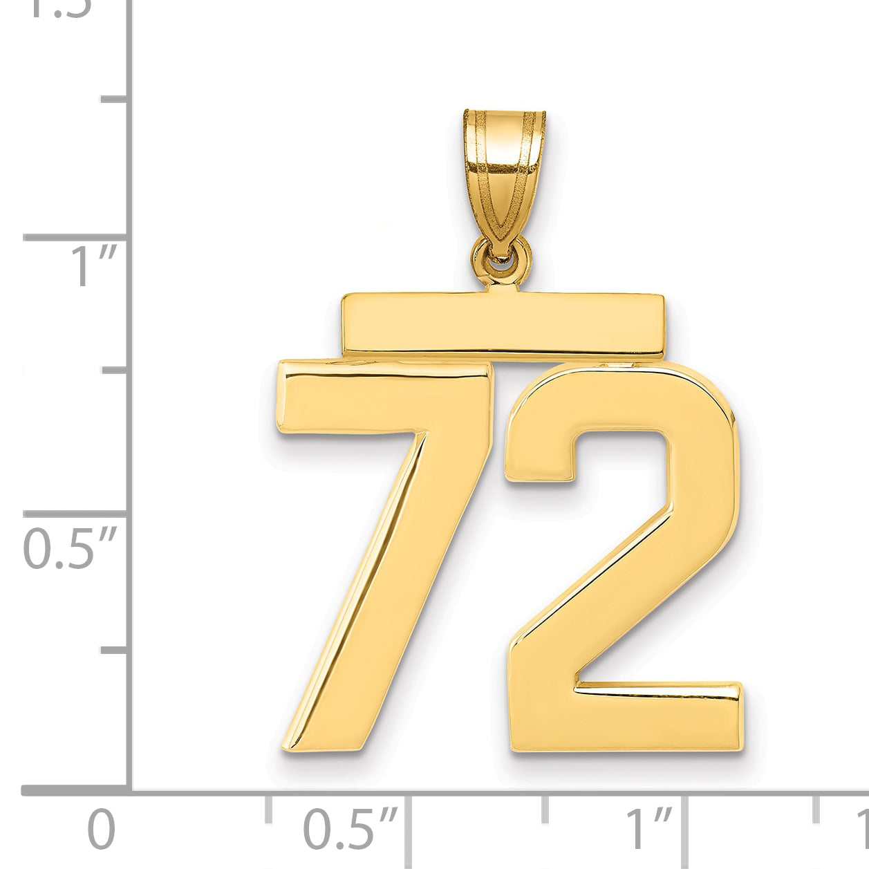 14k Large Polished Number 72 Charm Secondary image