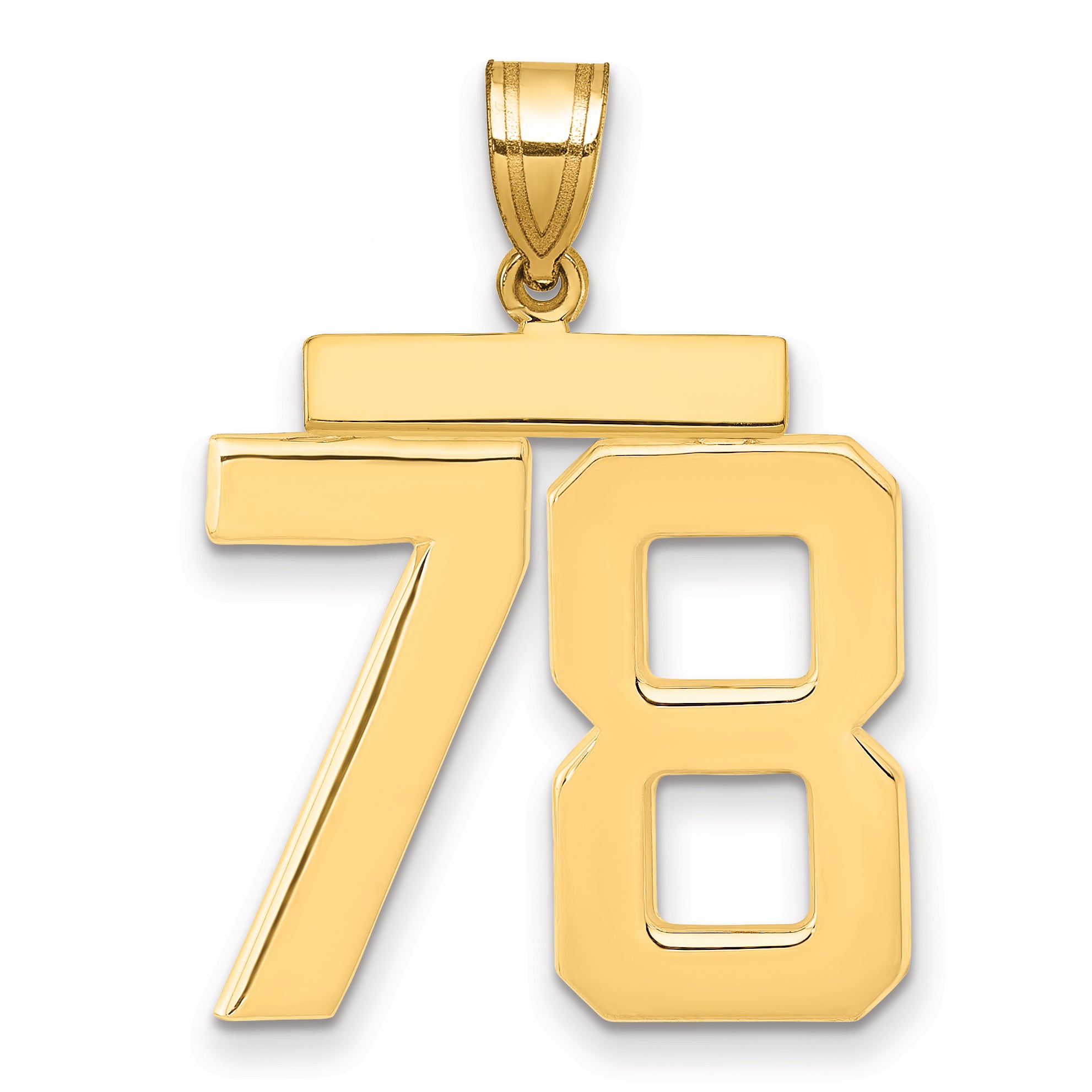 10k Large Polished Number 78 Charm Main image