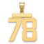 10k Large Polished Number 78 Charm