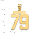 10K Yellow Gold Polished Large Number 79 Charm
