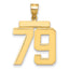 10K Yellow Gold Polished Large Number 79 Charm