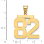 14k Large Polished Number 82 Charm