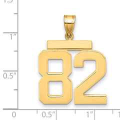 10k Large Polished Number 82 Charm