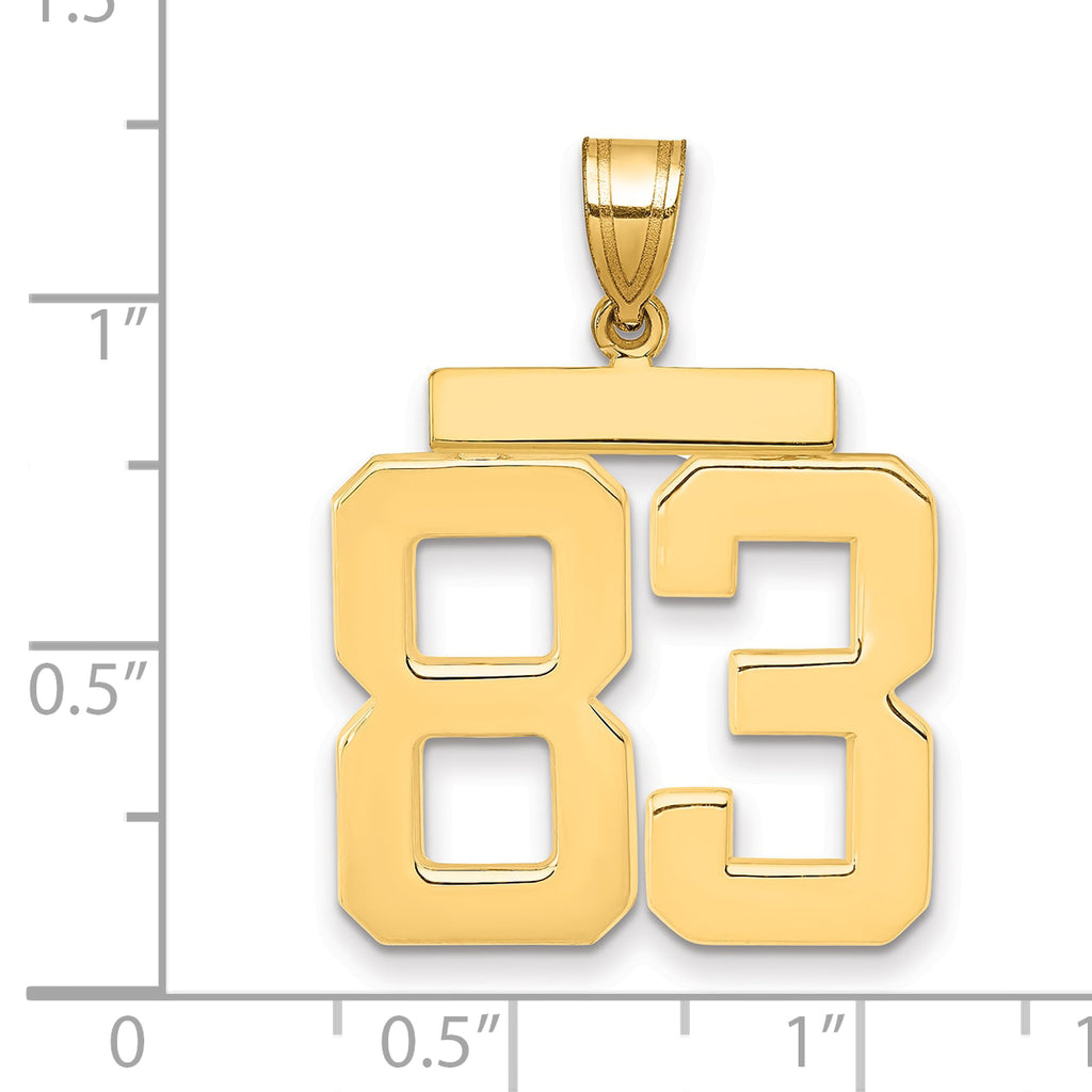14k Large Polished Number 83 Charm