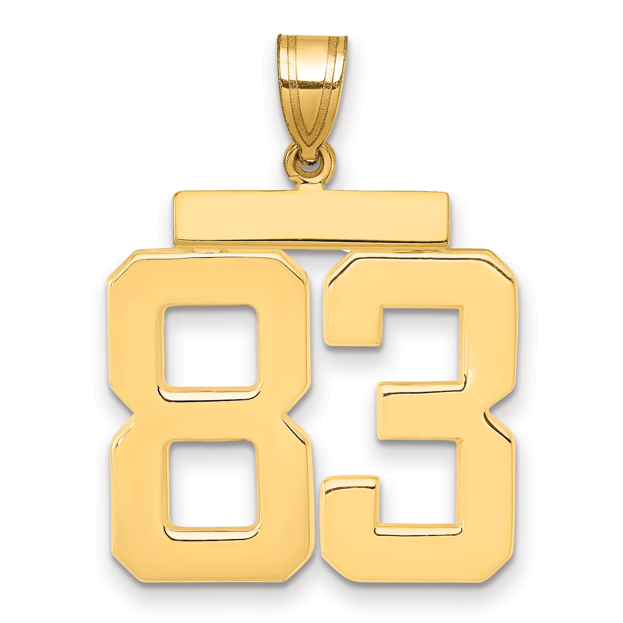 10K Yellow Gold Polished Large Number 83 Charm
