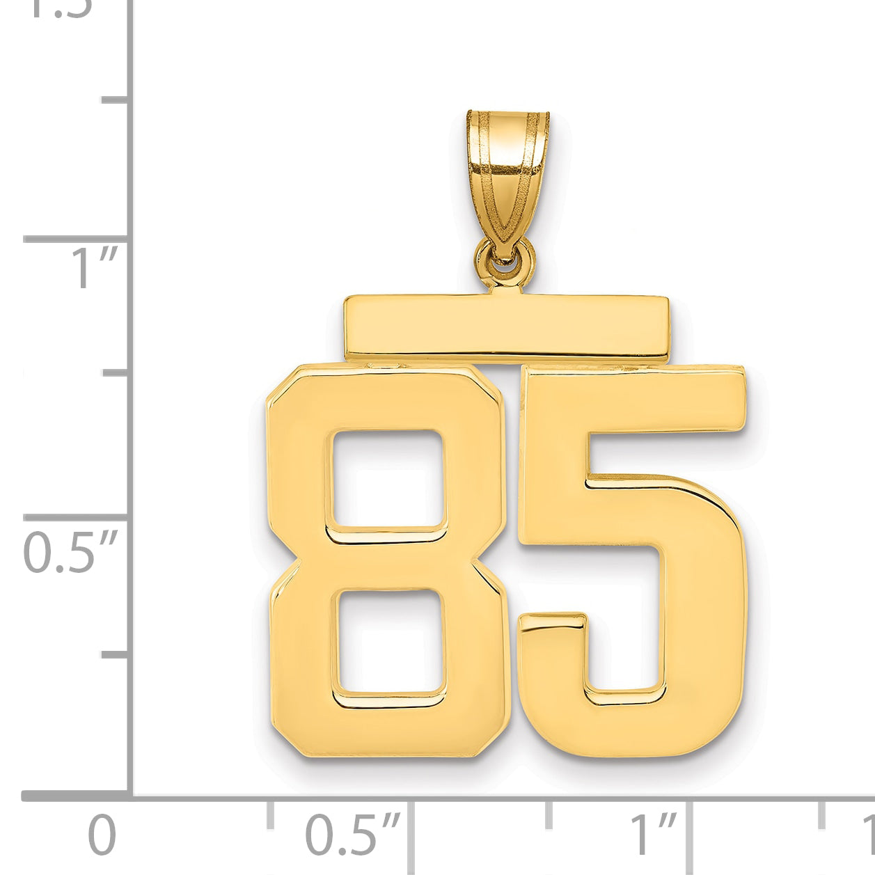 10K Yellow Gold Polished Large Number 85 Charm