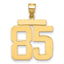 10K Yellow Gold Polished Large Number 85 Charm