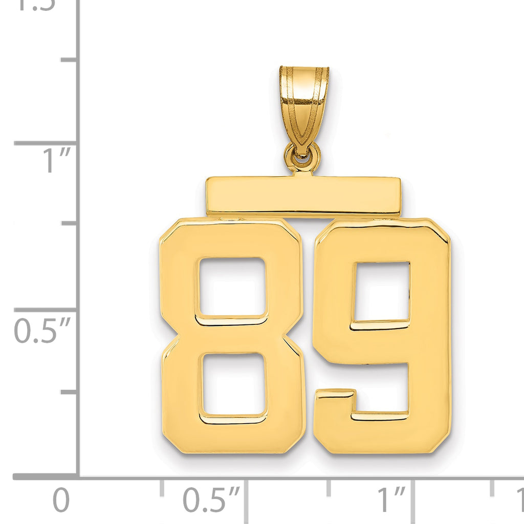 14k Large Polished Number 89 Charm