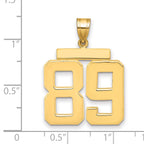 10K Yellow Gold Polished Large Number 89 Charm