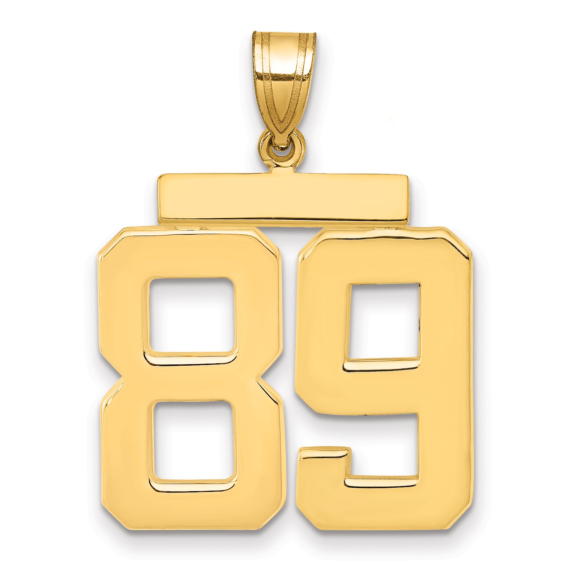10K Yellow Gold Polished Large Number 89 Charm