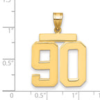 10K Yellow Gold Polished Large Number 90 Charm