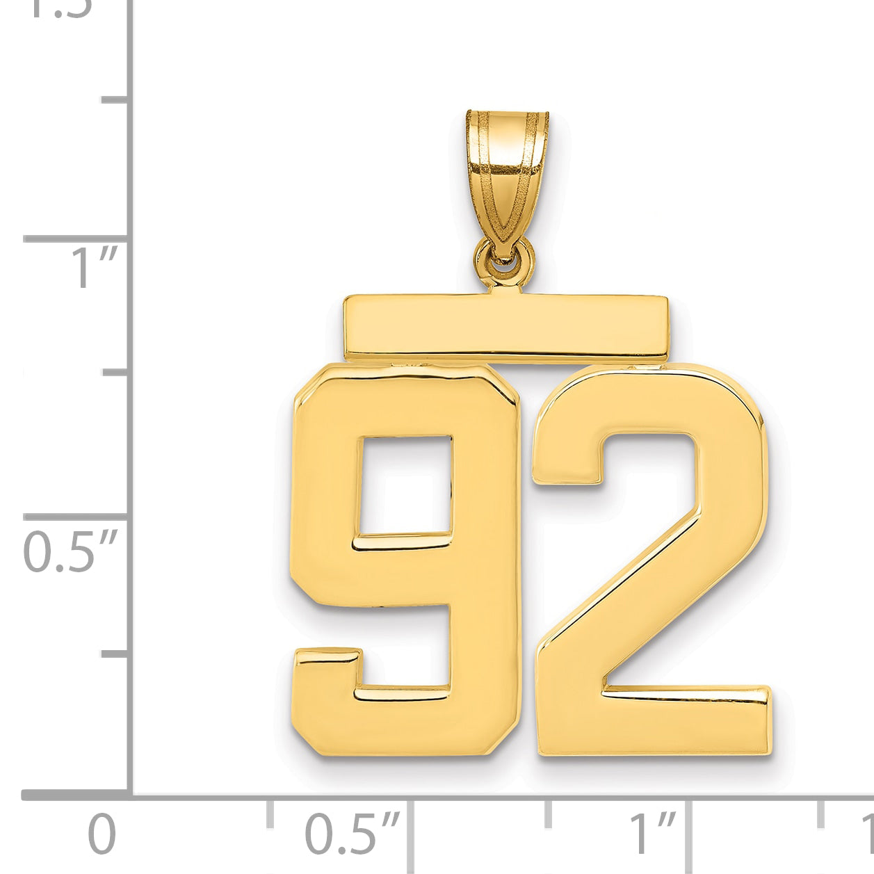14k Large Polished Number 92 Charm Secondary image