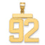 10K Yellow Gold Polished Large Number 92 Charm