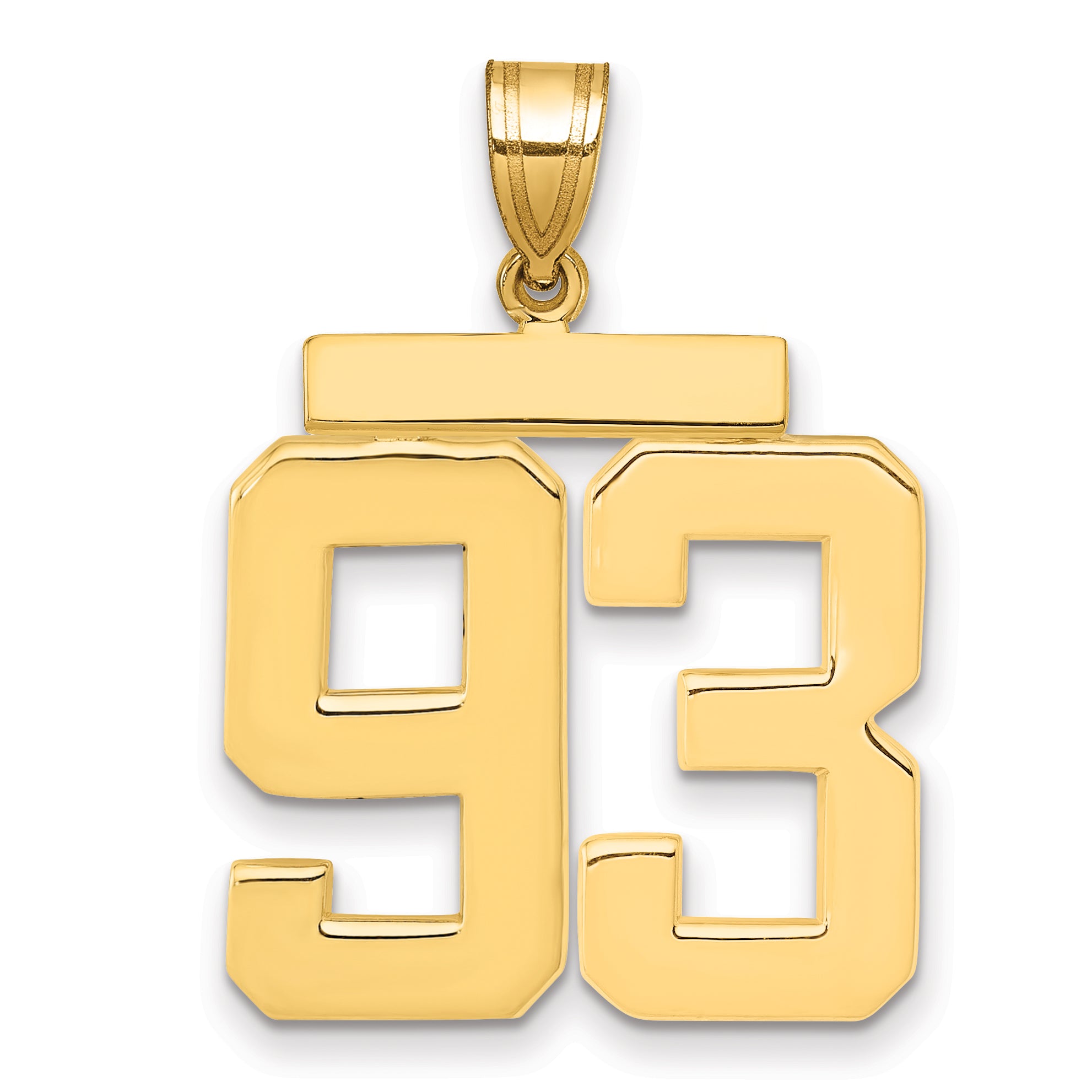 10K Yellow Gold Polished Large Number 93 Charm