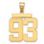 10K Yellow Gold Polished Large Number 93 Charm