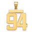 10K Yellow Gold Polished Large Number 94 Charm