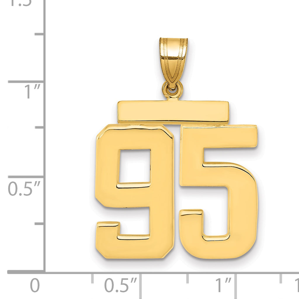 10K Yellow Gold Polished Large Number 95 Charm