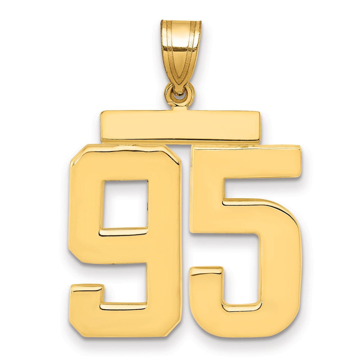 10k Large Polished Number 95 Charm