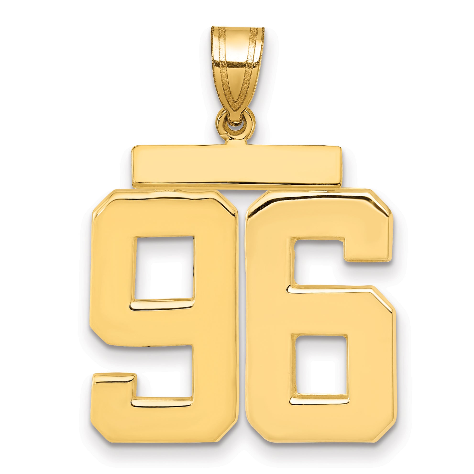 10K Yellow Gold Polished Large Number 96 Charm
