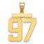 10K Yellow Gold Polished Large Number 97 Charm