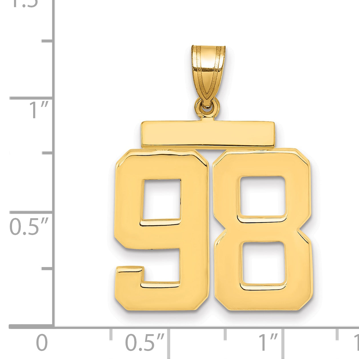 10K Yellow Gold Polished Large Number 98 Charm Secondary image