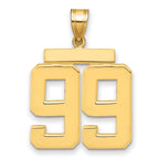14k Large Polished Number 99 Charm