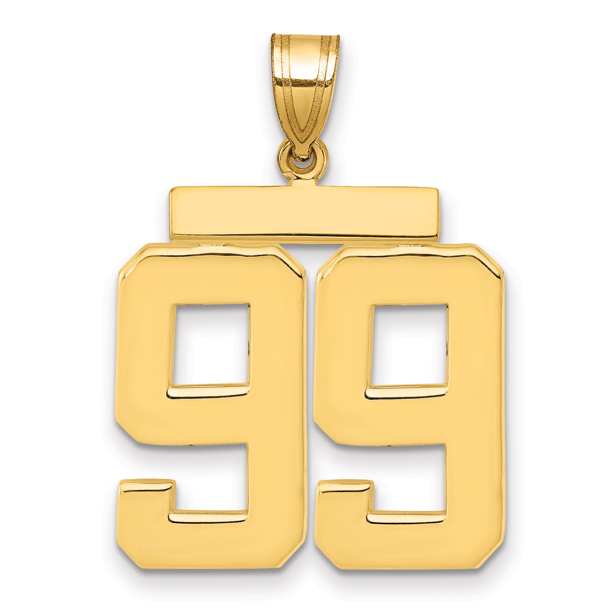 10K Yellow Gold Polished Large Number 99 Charm Main image