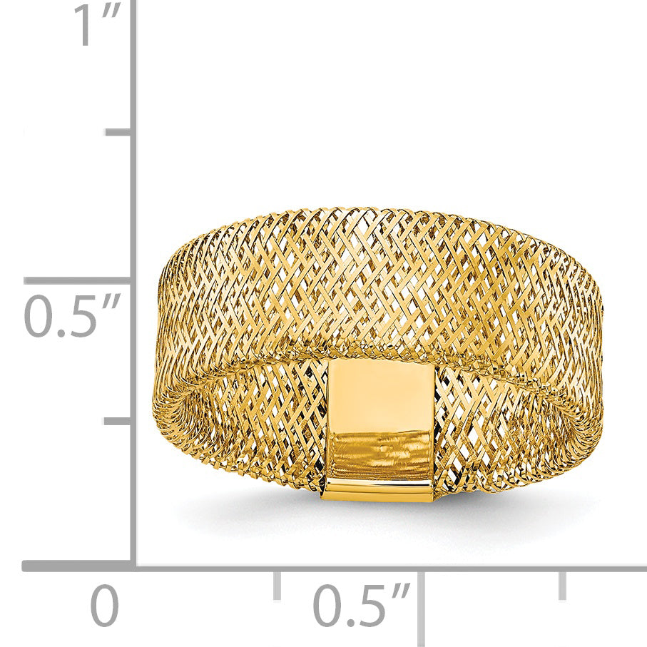 14k Polished/Textured Stretch Ring