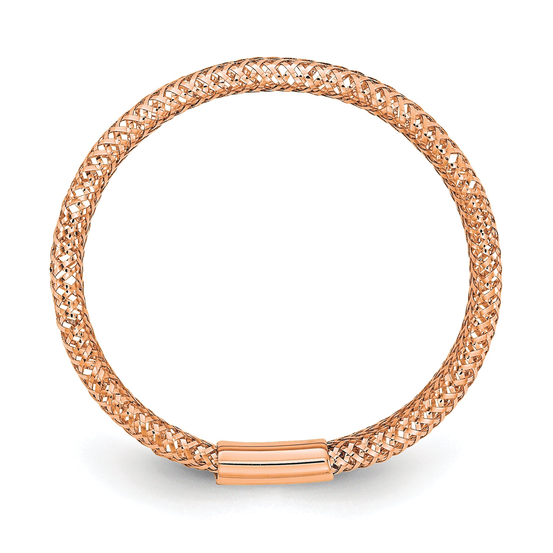 14k with Rose Gold Plating Polished/Textured Stretch Ring Secondary image